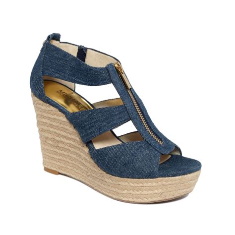 michael kors denim wedges